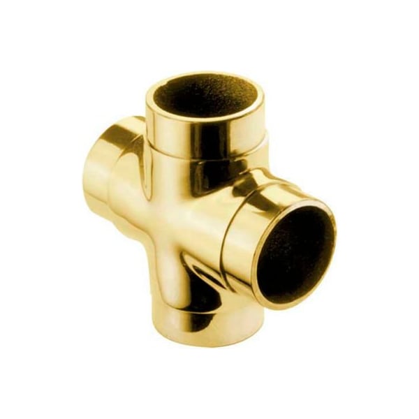 Lavi Industries Lavi Industries, Flush Cross Fitting, for 1.5" Tubing, Polished Brass 00-736/1H - main